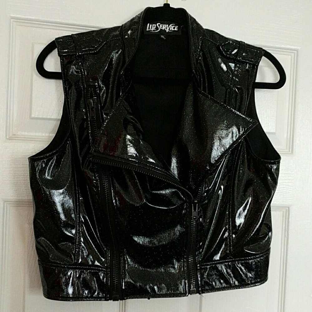 lip-service rainbow in the dark moto vest